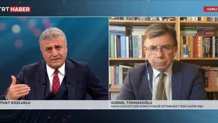 Gürsel Tokmakoğlu on TRT Haber, in conversation with the presenter
